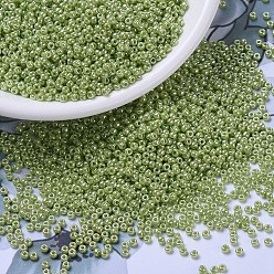 (RR439) Непрозрачный Шартрезский Блеск Миюки круглые бусины рокайль, японский бисер, 11/0, (rr 439) непрозрачный зеленовато-желтый блеск, 2x1.3 мм, отверстие : 0.8 мм, Около 1111 шт / 10 г