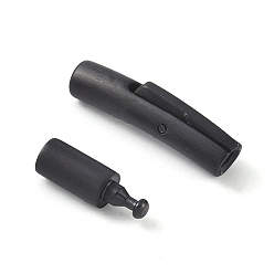 Черный Колонка ионного покрытия (IP) 304 байонетные застежки из нержавеющей стали, матовый стиль, чёрные, 25~25.5x4.5~5x4 мм, отверстие : 1.8~2 мм