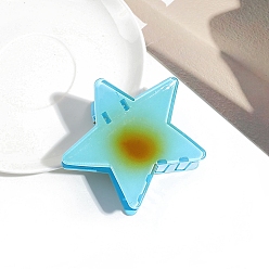 Темно-Голубой Пластиковые заколки-коготь в форме звезды, аксессуары для волос для женщин и девочек, глубокое синее небо, 76x64 мм