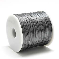 Gris Fil de nylon, corde de satin de rattail, grises , environ 1 mm, environ 76.55 yards (70m)/rouleau