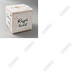 Белый 1 Набор коробок для лотерейных билетов из крафт-бумаги, квадратный, с 50 листами карточек, белые, 15x15x15 см