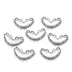 Stainless Steel Color 201 Stainless Steel Tray Settings, Lace Edge Bezel Cups, Heart, Stainless Steel Color, Tray: 6x15mm, 8.5x15.5x2.5mm