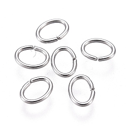 Stainless Steel Color 304 Stainless Steel Jump Rings, Open Jump Rings, Oval, Stainless Steel Color, 24 Gauge, 4x3x0.5mm, Inner Diameter: 2x2.5mm