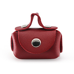 Dark Red Rectangle PU Leather Doll Handbag, American Girl Doll Accessories Supplies, Dark Red, 51x62x25mm