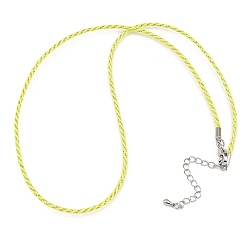 Зелено-Желтый 2мм нейлоновый плетеный шнур для изготовления ожерелий, с латунными выводами и 202 застежками из лобстера из нержавеющей стали, платина, долговечный, стойки покрытие, зеленый желтый, 17.72 дюйм (45 см)