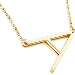 Golden A Stylish 26-Letter Alphabet Necklace for Women - Fashionable European and American Jewelry Accessory