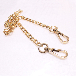 Light Gold Iron Handbag Chain Straps, with Clasps, for Handbag or Shoulder Bag Replacement, Light Gold, 140x0.8x0.2cm
