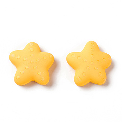 Gold Opaque Resin Cabochons, Starfish, Gold, 21x21.5x8mm