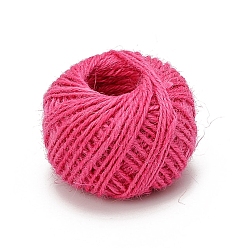 Deep Pink 50M Round Jute Cord, for Gift Wrapping, Party Decoration, Deep Pink, 2mm, about 54.68 Yards(50m)/Roll