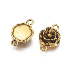 Античное Золото Тибетского стиля ссылки / разъемы, без свинца и без кадмия, цветок, античное золото , 12x3.5 мм, отверстие : 2 мм