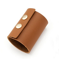 Chocolate PU Leather Hair Cuff, Ponytail Holder Wrap Ties, Hair Accessories for Girls, Chocolate, 60x40mm