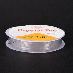 Прозрачный Эластичная эластичная нить с круглыми кристаллами, для браслетов изготовление ювелирных изделий из драгоценных камней ремесло из бисера, прозрачные, 1 мм, около 4.3 ярдов (4 м) / рулон
