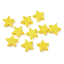 Amarillo Cuentas de porcelana vintage hechas a mano, fantasía antigua porcelana esmaltada, estrella, amarillo, 11x12x4.5 mm, agujero: 1.5 mm