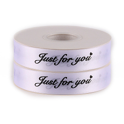 Thistle Printed Polyester Ribbons, Garment Accessory, Word Just for You, Thistle, 1 inch(25mm), about 40 yards/roll