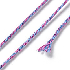 Cornflower Blue Polyester Twisted Cord, Round, for DIY Jewelry Making, Cornflower Blue, 1.2mm, about 38.28 Yards(35m)/Roll