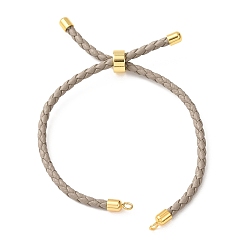 Kaki Foncé Fabrication de bracelets en cordon de cuir tressé en microfibre ronde ajustable, avec les accessoires en laiton, convient aux breloques de connecteur, kaki foncé, 9.13x0.12 pouce (23.2x0.3 cm), Trou: 2mm