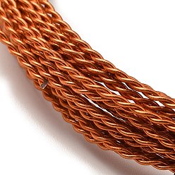 Chocolate Aluminum Wire, Twisted Round, Chocolate, 1.6mm, about 16.40 Feet(5m)/Roll