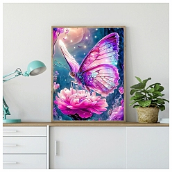 Butterfly Fancy Theme DIY Diamond Painting Kit, Including Resin Rhinestone Bag, Diamond Sticky Pen, Tray Plate and Glue Clay, Butterfly, 300x200mm