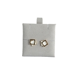 Серый Двусторонняя карточка-вкладыш для ювелирных изделий из микрофибры, квадратные серьги, ожерелье, вставка-подушечка, для сумок-конвертов, серые, 6x6 см