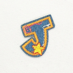 Letter J Computerized Embroidery Cloth Iron on/Sew on Patches, Costume Accessories, Appliques, Letter.J, 42x32mm