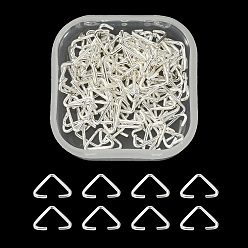 Silver 100Pcs Iron Triangle Rings, Buckle Clasps, Fit For Top Drilled Beads, Webbing, Strapping Bags, Silver, 6x9.5x0.8mm