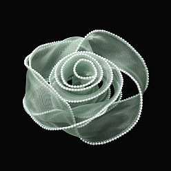 Pearl Mermaid Yarn Seagrass Green 4cm*5 Yards/Roll Pearl Mermaid Yarn Ribbon Flower Bouquet Packaging Handmade DIY Floral Ribbon Wavy Bowknot Decoration