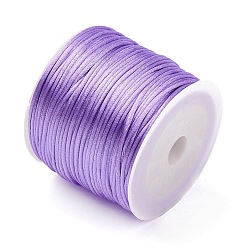 Lilac 30M Nylon Rattail Satin Cord, Beading String, for Chinese Knotting, Jewelry Making, Lilac, 1mm, about 32.81 Yards(30m)/Roll
