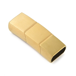 Золотой Ионное покрытие (ip) 316 магнитные кламмеры из хирургической нержавеющей стали с приклеиваемыми концами, матовые, прямоугольные, матовый стиль, золотые, 43.5x14x8 мм, отверстие : 12x6 мм