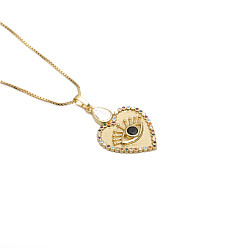 0302 Devil's Eye Colorful Cubic Zirconia Evil Eye Pendant Necklace for Fashionable Accessories