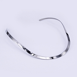 Stainless Steel Color 304 Stainless Steel Choker Necklaces, Rigid Necklaces, Stainless Steel Color, 4.72 inchx5.31 inch(12x13.5cm)
