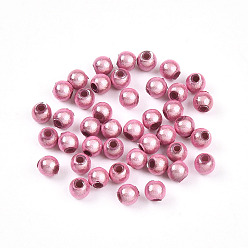 Ярко-Розовый Лакированные бусины из акрила , Чудо шарики, круглые, ярко-розовый, 4 мм, отверстие : 1.2 мм, Около 17240 шт / 500 г