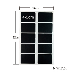 Black Waterproof PVC Adhesive Stickers, for Label, Rectangle, Black, 22x14cm, Tags: 4x6cm