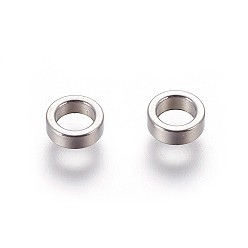 Stainless Steel Color 304 Stainless Steel Spacer Beads, Flat Round, Stainless Steel Color, 6x2mm, Hole: 4mm