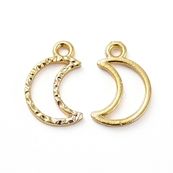Золотой Подвески на лицевой панели из сплава цинка, для diy уф смолы, эпоксидная смола, Прессованные цветочные украшения, луна, золотые, 15x10x1.5 мм, отверстие : 1.6 мм