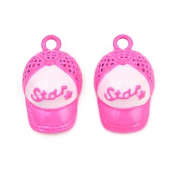 Ярко-Розовый Подвески из эмали и сплава, стойки покрытие, шляпные прелести, окрашеные, без кадмия, без никеля и без свинца, ярко-розовый, 23.5x14x8.5 мм, отверстие : 2.5 мм