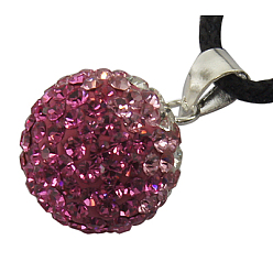 223_Light Rose Austrian Crystal Charms, With Sterling Silver Clasps, Round, Light Rose, 12mm, Hole: 3.5mm
