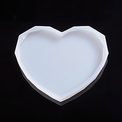 Clear Silicone Molds, Resin Casting Molds, For UV Resin, Epoxy Resin Jewelry Making, Heart, White, 110x125x13mm, Inner Diameter: 89x115mm
