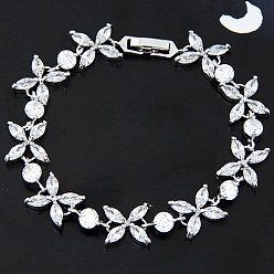 White wl11054242 Sparkling Zirconia Beaded Bracelet for Elegant Evening Wear and Fashionable Style