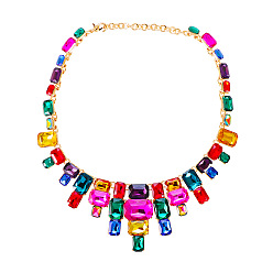 Colorido Collar de clavícula con diamantes brillantes para mujeres elegantes y sofisticadas.