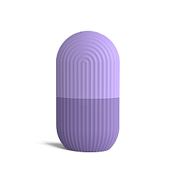 Средний Фиолетовый Многоразовый силиконовый валик для льда в форме колонны, держатель льда для массажа лица, для сужения пор, уменьшения морщин, косметических принадлежностей, средне фиолетовый, 4.2x6.2x11.5 см