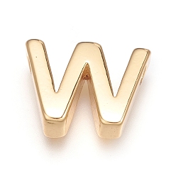 Letter W Brass Charms, Long-Lasting Plated, Letter, Letter.W, W: 8.5x11.5x3mm, Hole: 1.5mm