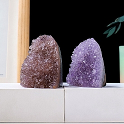 Améthyste Géode d'améthyste naturelle, espèces d'amas de cristaux, Décoration d'affichage en pierre d'énergie minérale reiki pour la méditation de guérison, 25~70mm