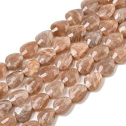Солнечный Камень Натуральный Sunstone бисер пряди, граненые, слеза, 15~15.5x13~13.5x6.5~7 мм, отверстие : 1.4 мм, около 26 шт / нитка, 14.57'' (37 см)