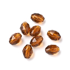 Седло Коричневый К 9 стекло, имитация Австрийские кристаллические шарики, граненые, овальные, седло коричневый, 9x6x6 мм, отверстие : 1 мм