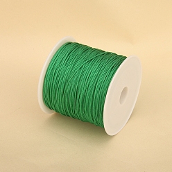 Green 50M Nylon Thread, Chinese Knot Cord, for Jewelry Making, Green, 0.8mm, about 54.68 Yards(50m)/Roll