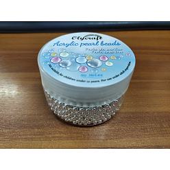 Silver Plated Olycraft ABS Plastic Beads, No Hole/Undrilled, Round, Silver Plated, 4mm, about 2400pcs/box