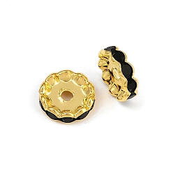 Реактивный Самолет Латунные бусины разделители для поставки стразов, класс А, волнистый край, золото , рондель, струя, 12x4 мм, отверстие : 2.5 мм