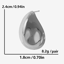 Нержавеющая Сталь Цвет 304 из нержавеющей стали серьги, слеза, цвет нержавеющей стали, 24x18 мм