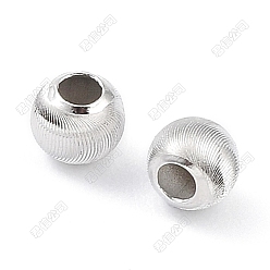 Silver 925 Sterling Silver Beads, Textured, Rondelle, Silver, 6x5mm, Hole: 2.5mm