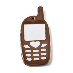 Седло Коричневый Большие подвески из ацетата целлюлозы (смолы) с печатью, брелок для телефона y2k, седло коричневый, 61.5x31x5 мм, отверстие : 2 мм